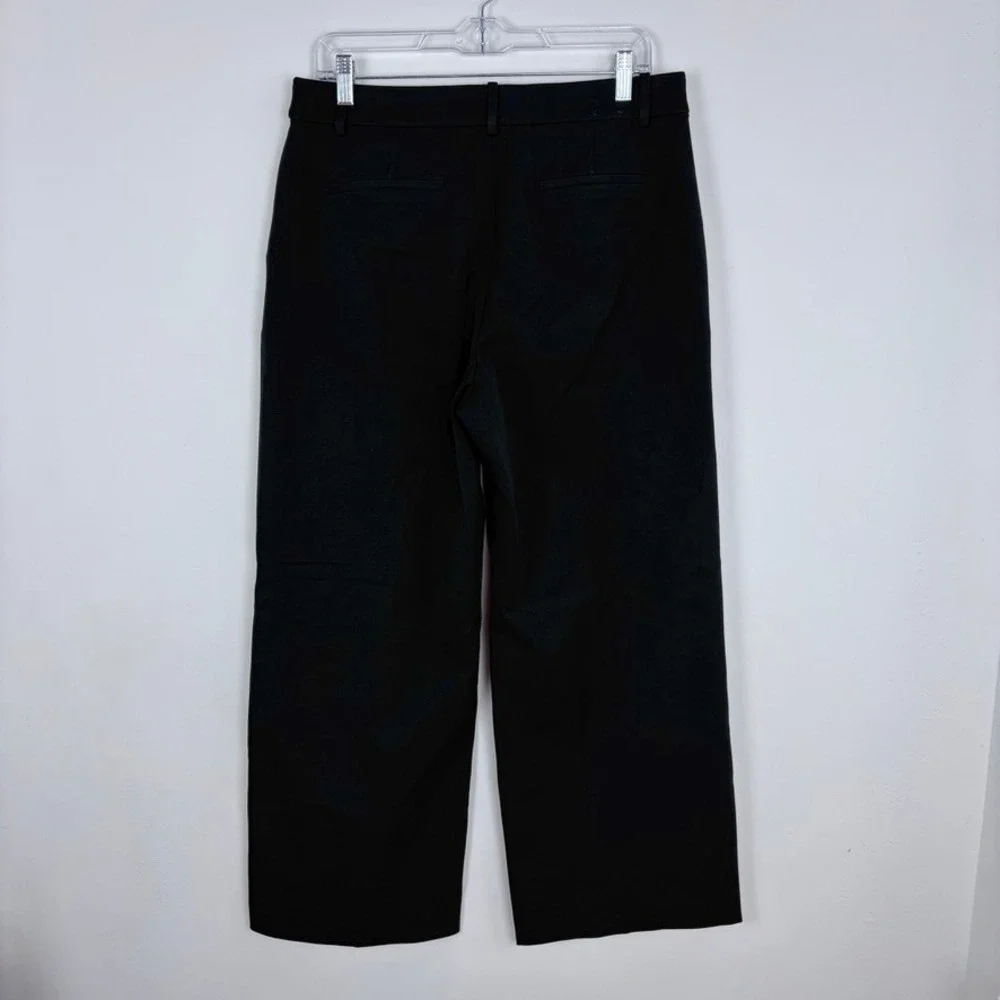 J.Crew Factory Remy Full Length High Rise Wide Leg Pant Trouser Black Size 10